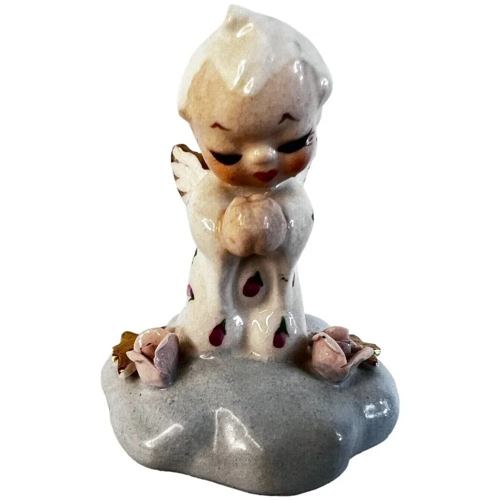 Vintage Napco Itsy Bitsy‎ Angel Figurine Givin Thanks Flower Star S245E